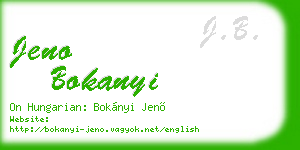 jeno bokanyi business card